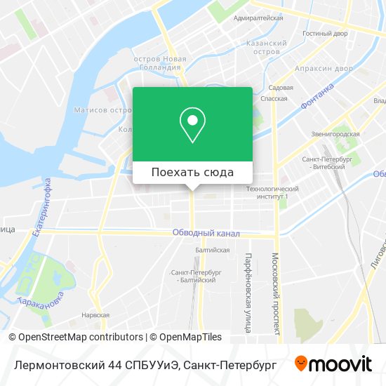 Карта Лермонтовский 44 СПБУУиЭ