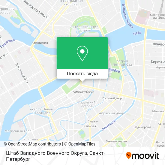 Карта Штаб Западного Военного Округа