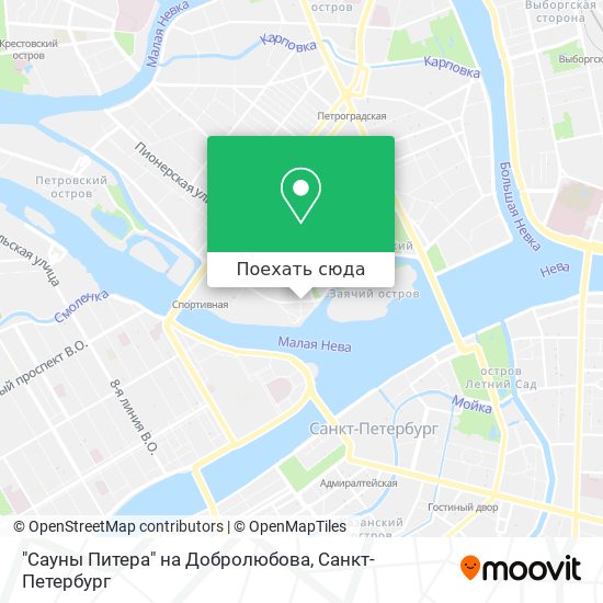 Карта "Сауны Питера" на Добролюбова