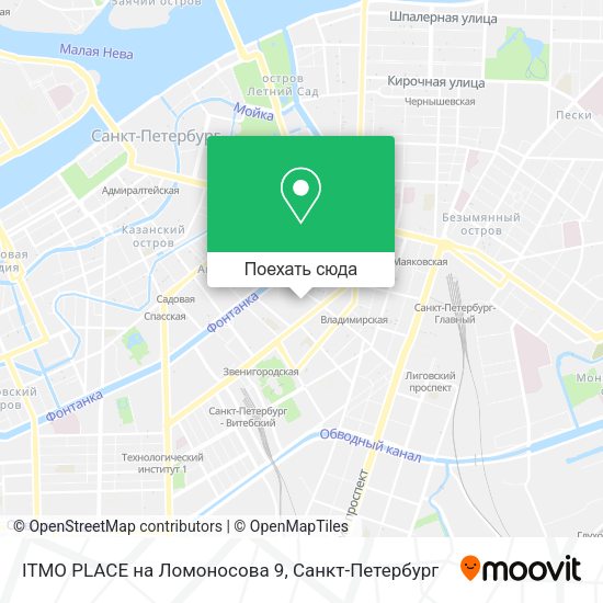 Карта ITMO PLACE на Ломоносова 9