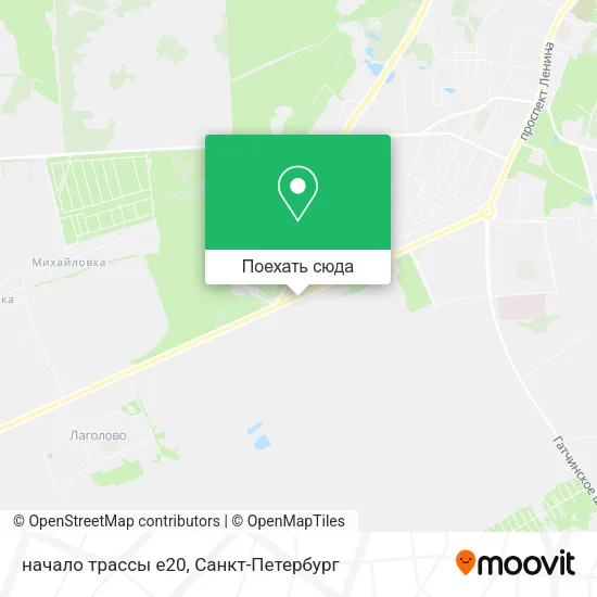 Карта начало трассы е20