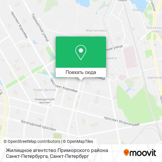 Карта Жилищное агентство Приморского района Санкт-Петербурга