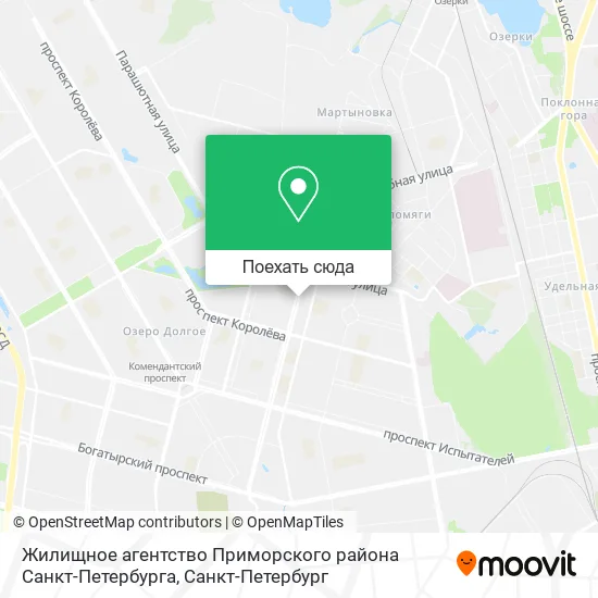 Карта Жилищное агентство Приморского района Санкт-Петербурга