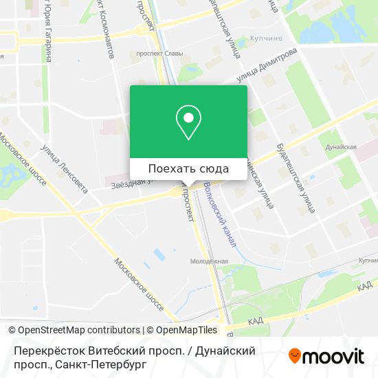 Карта Перекрёсток Витебский просп. / Дунайский просп.