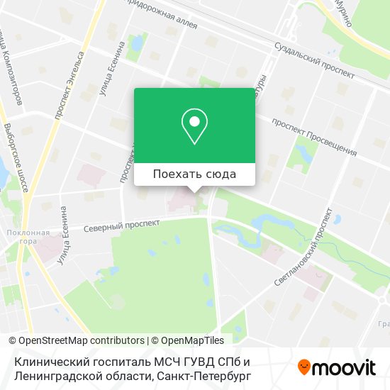 Карта Клинический госпиталь МСЧ ГУВД СПб и Ленинградской области