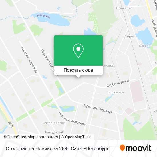 Карта Столовая на Новикова 28-Е