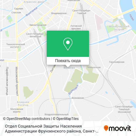Карта Отдел Социальной Защиты Населения Администрации Фрунзенского района