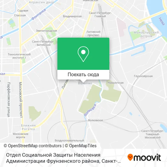 Карта Отдел Социальной Защиты Населения Администрации Фрунзенского района