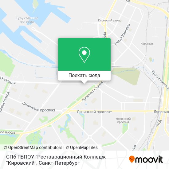 Карта СПб ГБПОУ "Реставрационный Колледж "Кировский"
