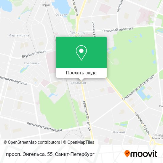 Карта просп. Энгельса, 55