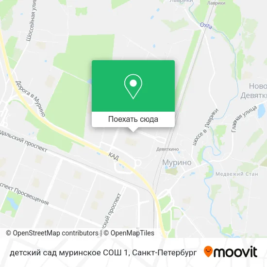 Карта детский сад муринское  СОШ 1