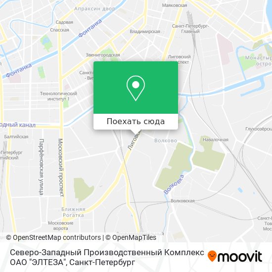 Карта Северо-Западный Производственный Комплекс ОАО "ЭЛТЕЗА"