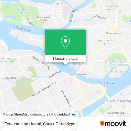 Карта Туннель под Невой