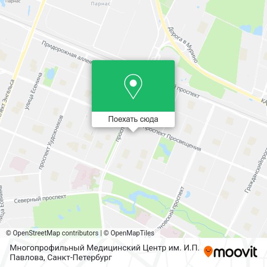 Карта Многопрофильный Медицинский Центр им. И.П. Павлова