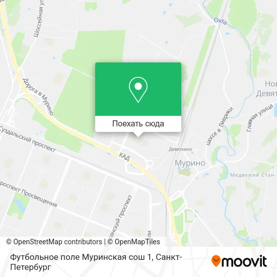 Карта Футбольное поле Муринская сош 1