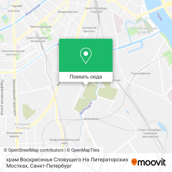 Карта храм Воскресенья Словущего На Литераторских Мостках