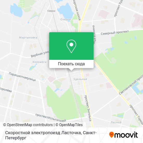 Карта Скоростной электропоезд Ласточка