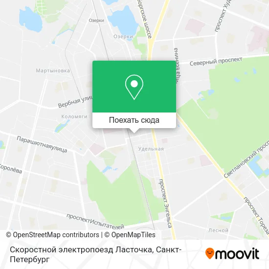 Карта Скоростной электропоезд Ласточка