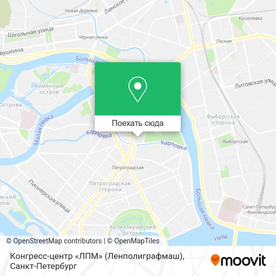 Карта Конгресс-центр «ЛПМ» (Ленполиграфмаш)