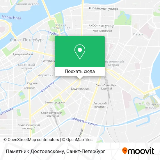 Карта Памятник Достоевскому
