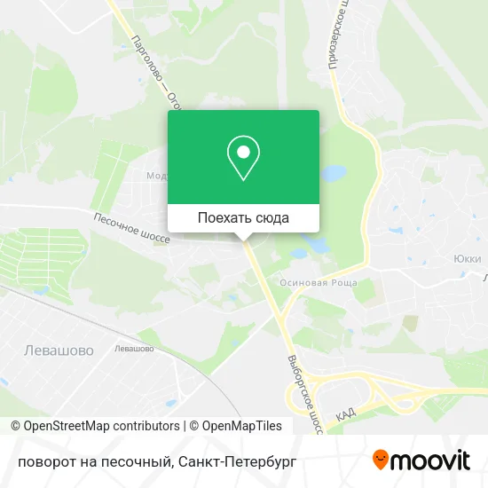 Карта поворот на песочный
