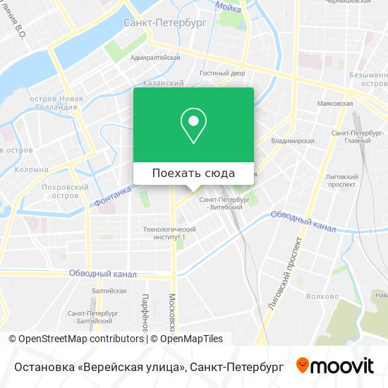 Карта Остановка «Верейская улица»