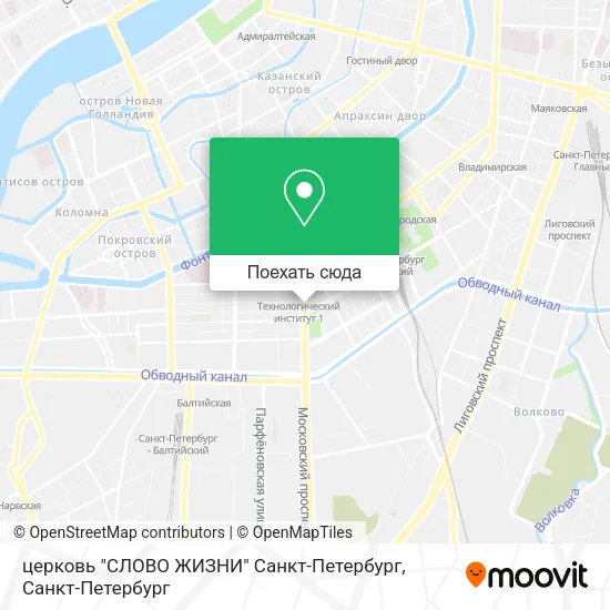 Карта церковь "СЛОВО ЖИЗНИ" Санкт-Петербург