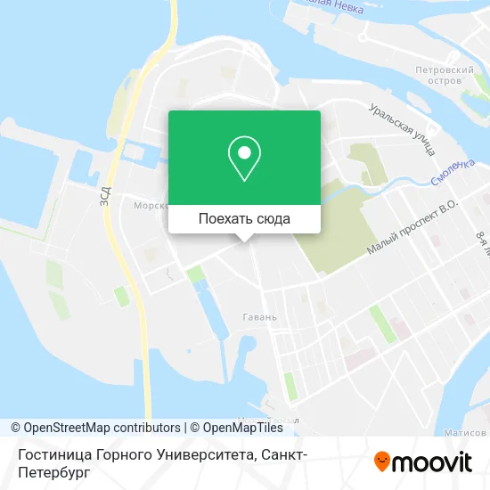 Карта Гостиница Горного Университета