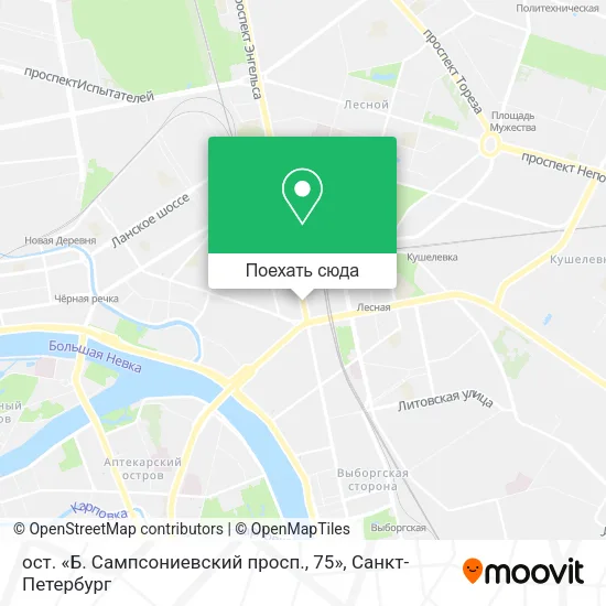 Карта ост. «Б. Сампсониевский просп., 75»