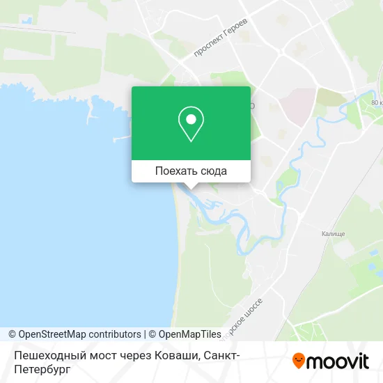 Карта Пешеходный мост через Коваши