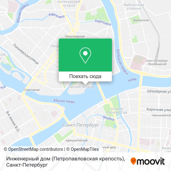 Карта Инженерный дом (Петропавловская крепость)