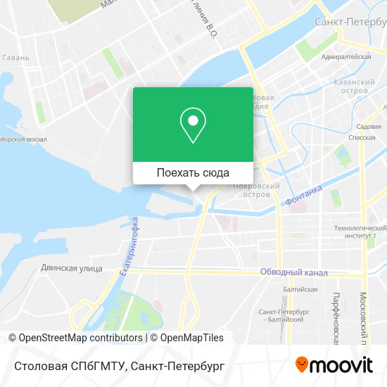 Карта Столовая СПбГМТУ