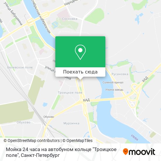 Карта Мойка 24 часа на автобуном кольце "Троицкое поле"
