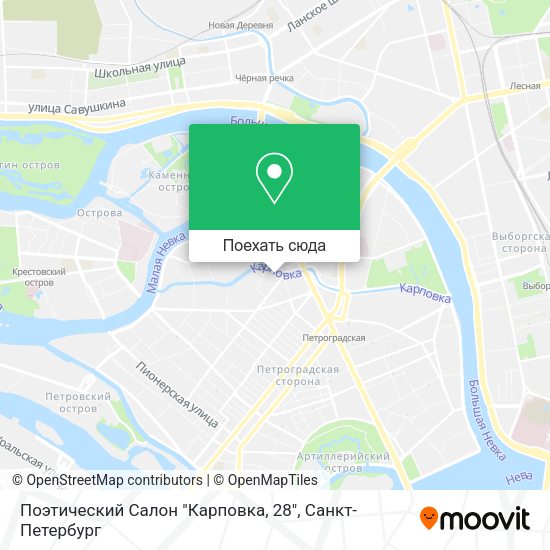 Карта Поэтический Салон "Карповка, 28"