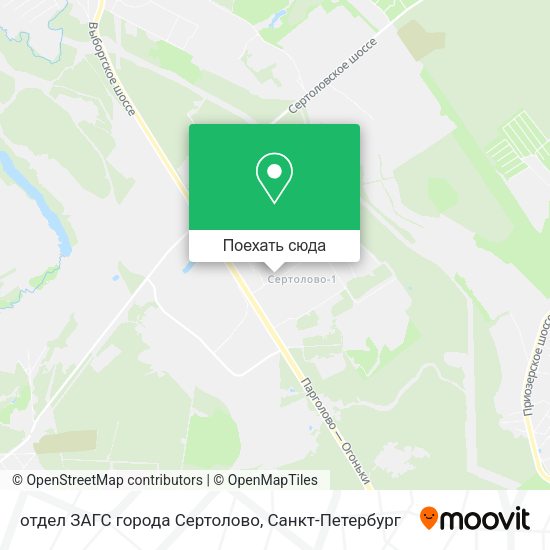 Карта отдел ЗАГС города Сертолово
