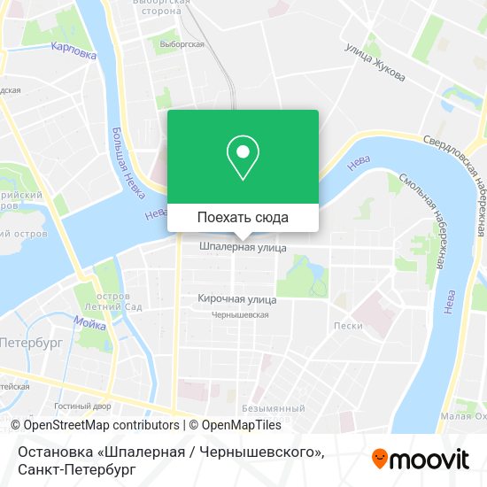 Карта Остановка «Шпалерная / Чернышевского»