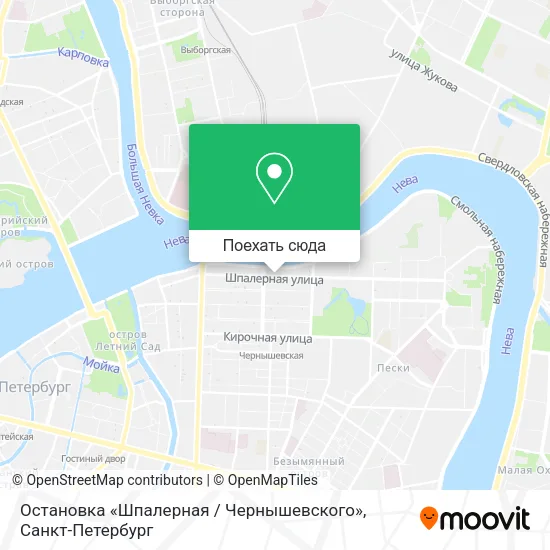Карта Остановка «Шпалерная / Чернышевского»