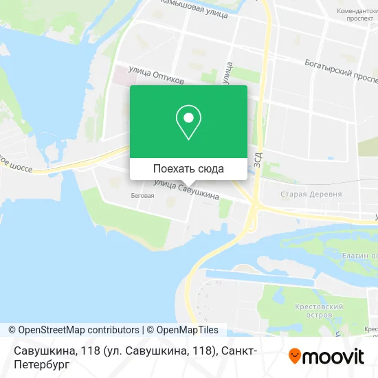 Карта Савушкина, 118 (ул. Савушкина, 118)