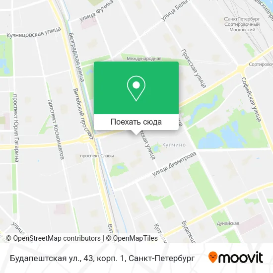 Карта Будапештская ул., 43, корп. 1