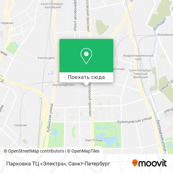 Карта Парковка ТЦ «Электра»