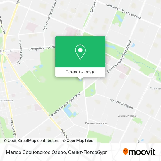 Карта Малое Сосновское Озеро