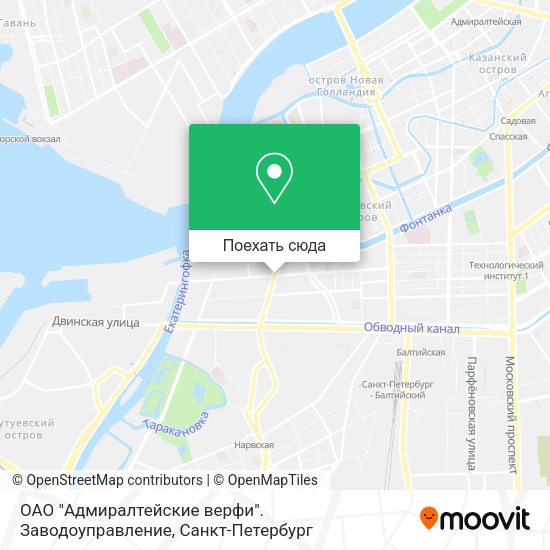 Карта ОАО "Адмиралтейские верфи". Заводоуправление