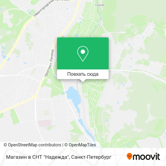 Карта Магазин в СНТ "Надежда"