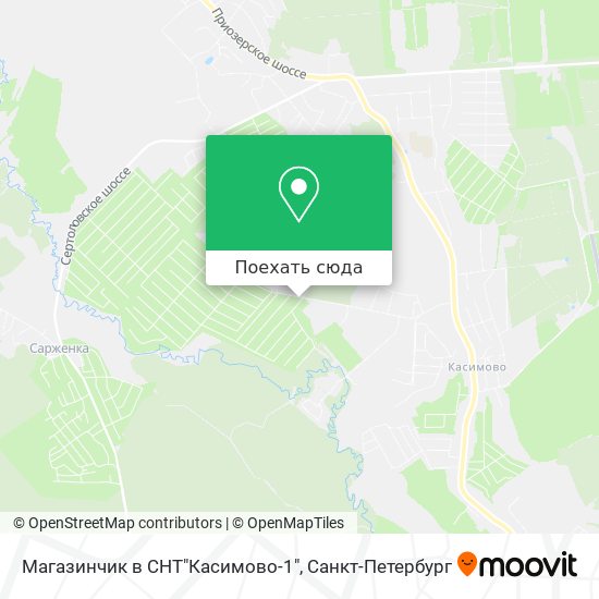 Карта Магазинчик в СНТ"Касимово-1"