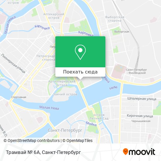 Карта Трамвай № 6А