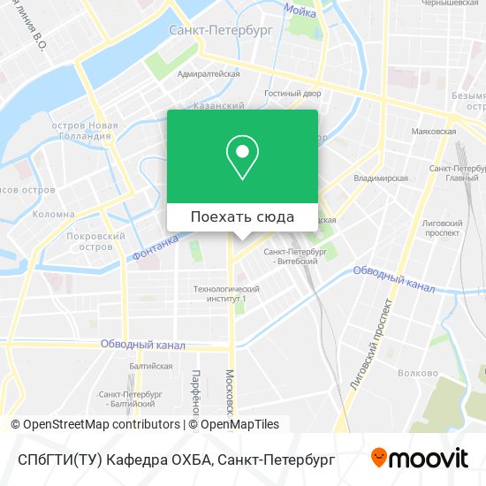 Карта СПбГТИ(ТУ) Кафедра ОХБА