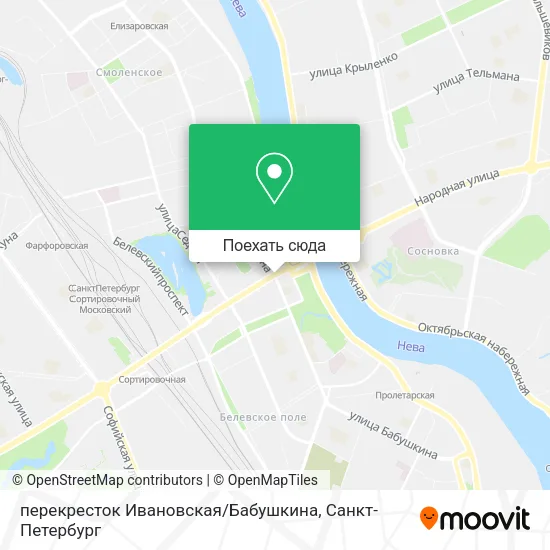 Карта перекресток Ивановская / Бабушкина