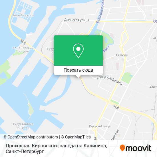 Карта Проходная Кировского завода на Калинина