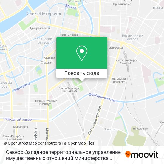 Карта Северо-Западное территориальное управление имущественных отношений министерства обороны