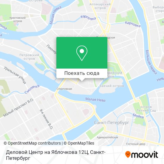 Карта Деловой Центр на Яблочкова 12Ц